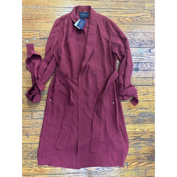 LAFAYETTE 148 NY Light Weight Bow Sleeve Trench color brick Size M NWT MSPR 1498 - Picture 1 of 4